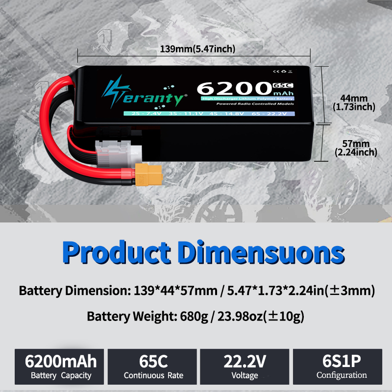 TERANTY 6S 6200mAh Lipo Batter - Drone Battery Plate recension och pris