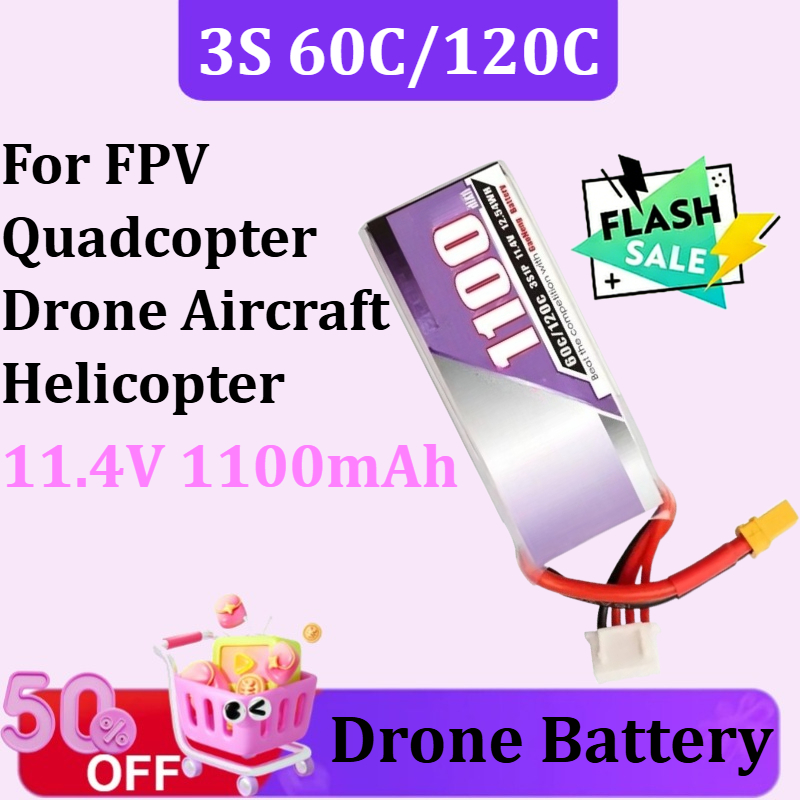 3S 1100mAh 60C/120C 11.4V Lipo - Drone Battery 3S recension och pris