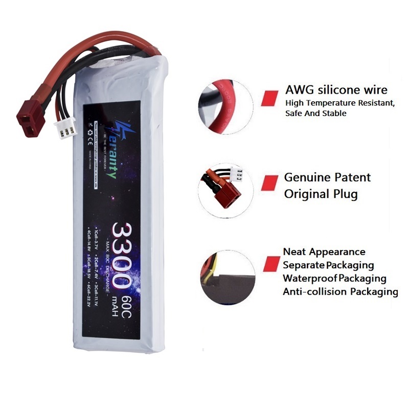 2S 7.4V LiPo Battery 3300mAh 6 - Drone Battery 3S recension och pris