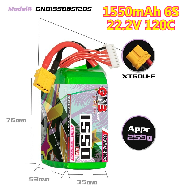 1550mAh 120C LiPo Battery 4S 1 - Drone Battery 6S recension och pris