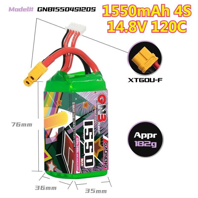 1550mAh 120C LiPo Battery 4S 1 - Drone Battery 6S recension och pris
